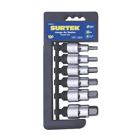 Surtek 6 Hexagonal metric Socket set 1/2 in F58H01M